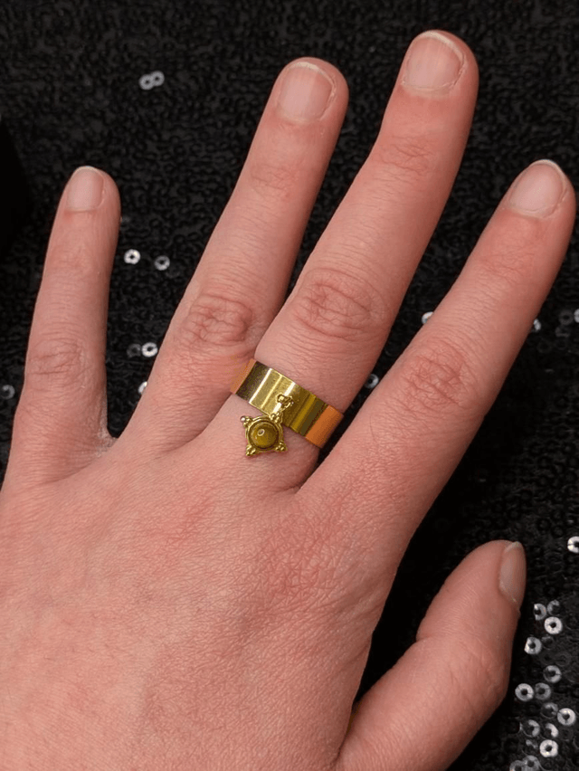 Bague breloque œil de tigre 