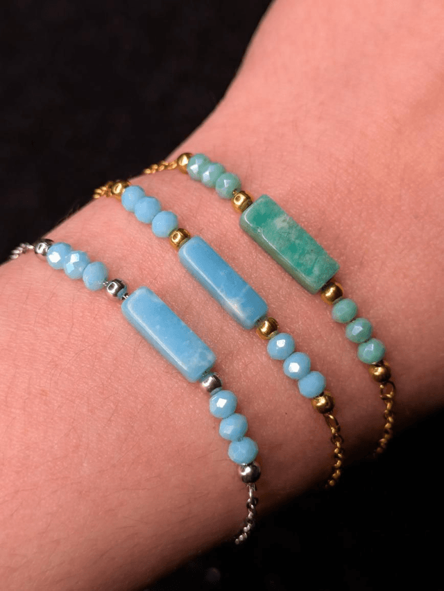Bracelet pierre rectangle (6 modèles)