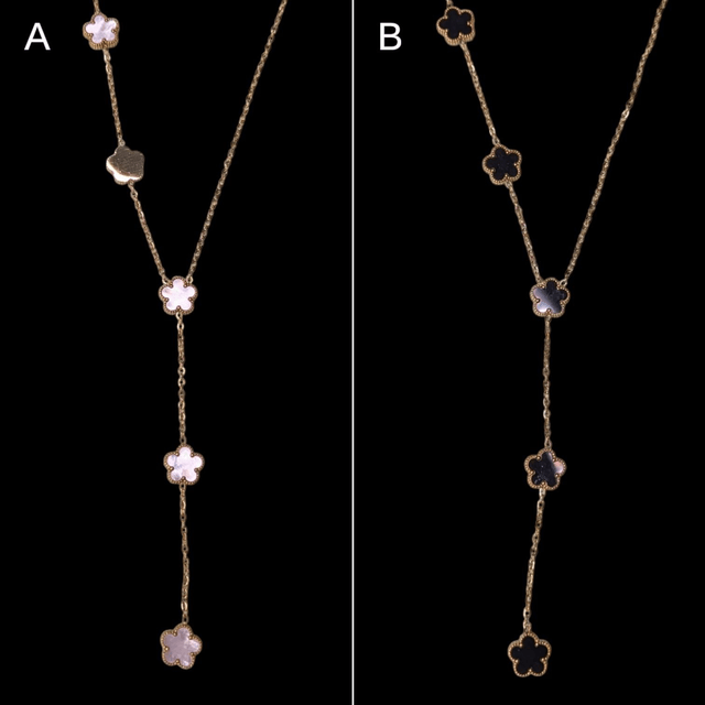 Collier asymétrique trèfle 