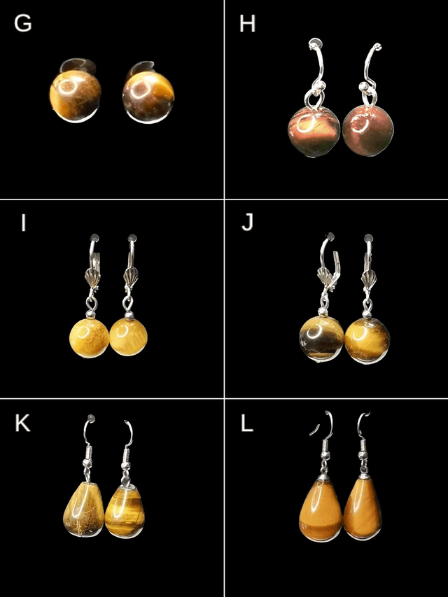 Boucles d'oreilles oeil de tigre 
