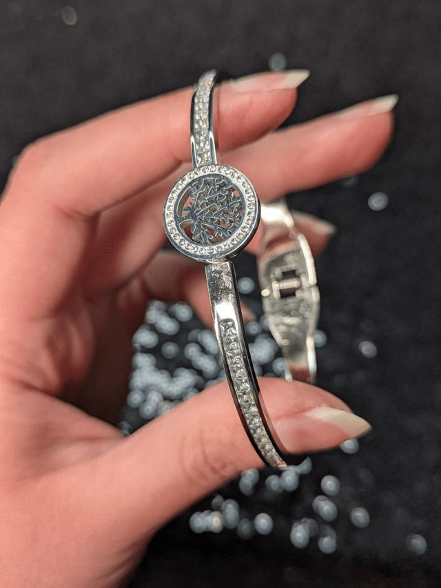 Bracelet jonc arbre de vie zirconium 