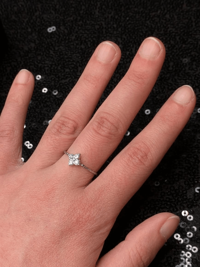 bague zirconium fleur mini
