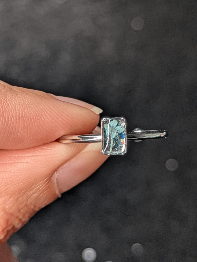 Bague fleur bleue