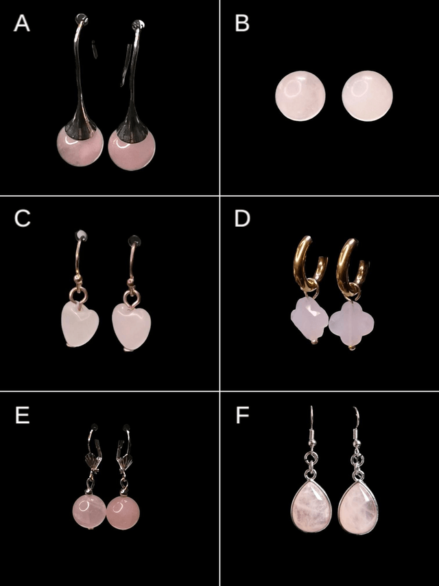 Boucles d'oreilles quartz rose 