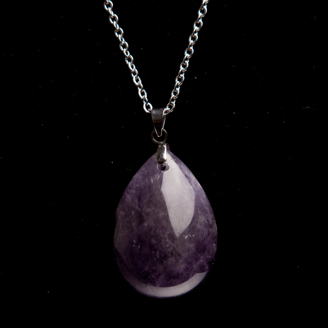 Pendentif améthyste larme (2 modèles)