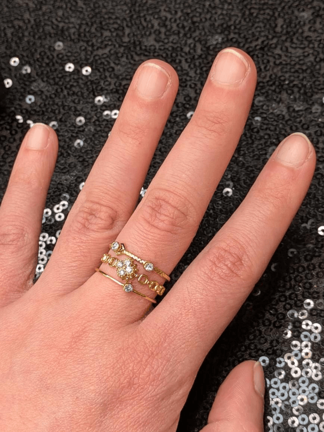 Bague zirconium trèfle 