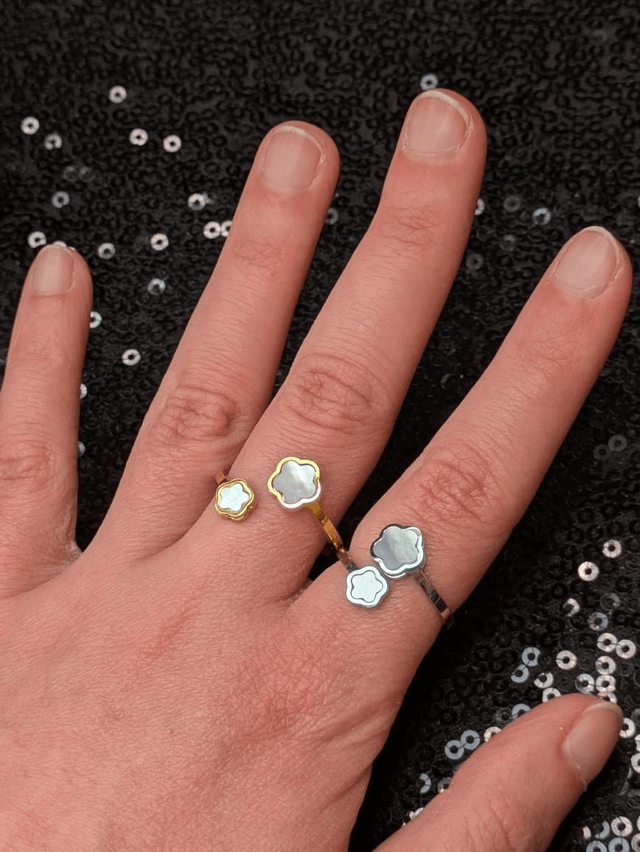 Bague nacre double nuage