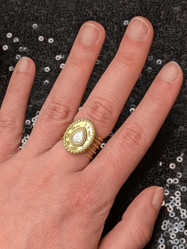 Bague nacre martelé