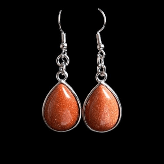 Boucles d'oreilles pierre de soleil synthétique 
