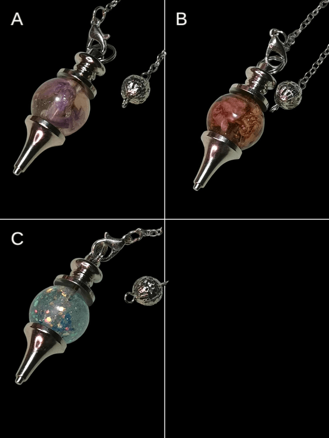Pendule résine fleurs séchées 