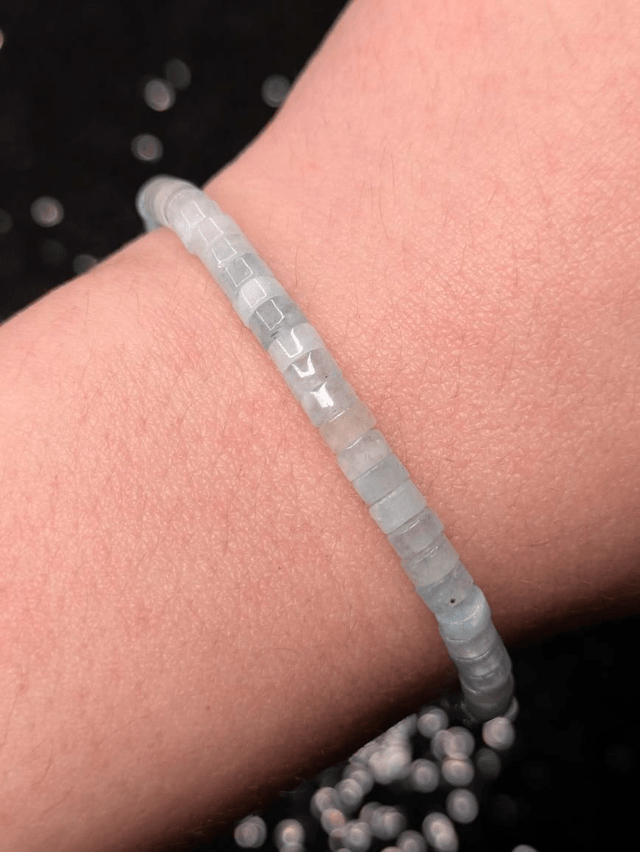 Bracelet aigue marine heishi 