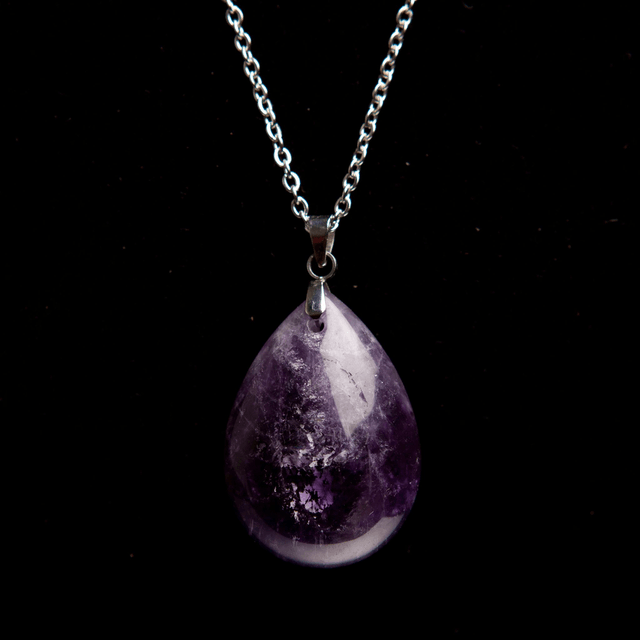 Pendentif améthyste larme (2 modèles)