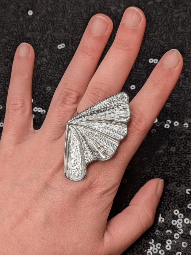 Bague feuille de ginkgo biloba (2 modèles)