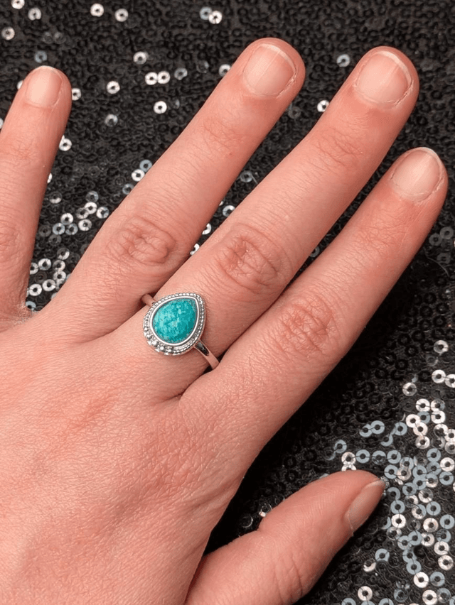 Bague amazonite facettes 