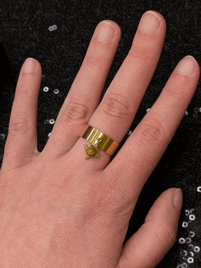 Bague breloque œil de tigre 
