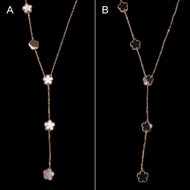Collier asymétrique trèfle 