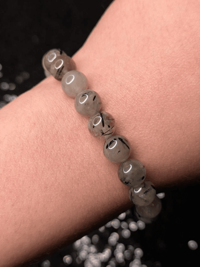 Bracelet quartz tourmaline 