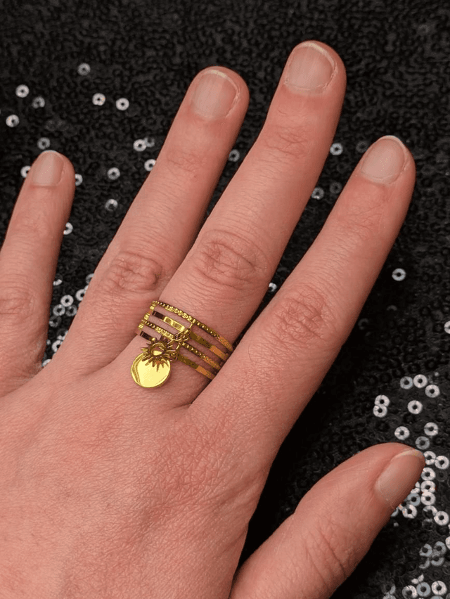 Bague breloque soleil 2