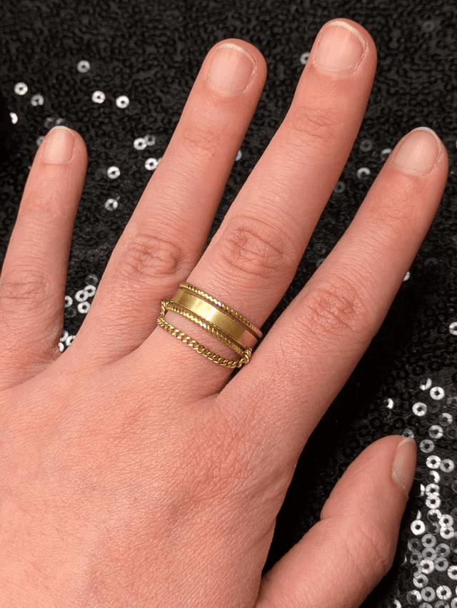 Bague breloque chaine 
