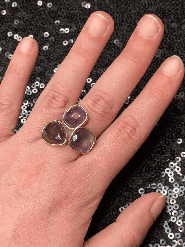 Bague améthyste trio 