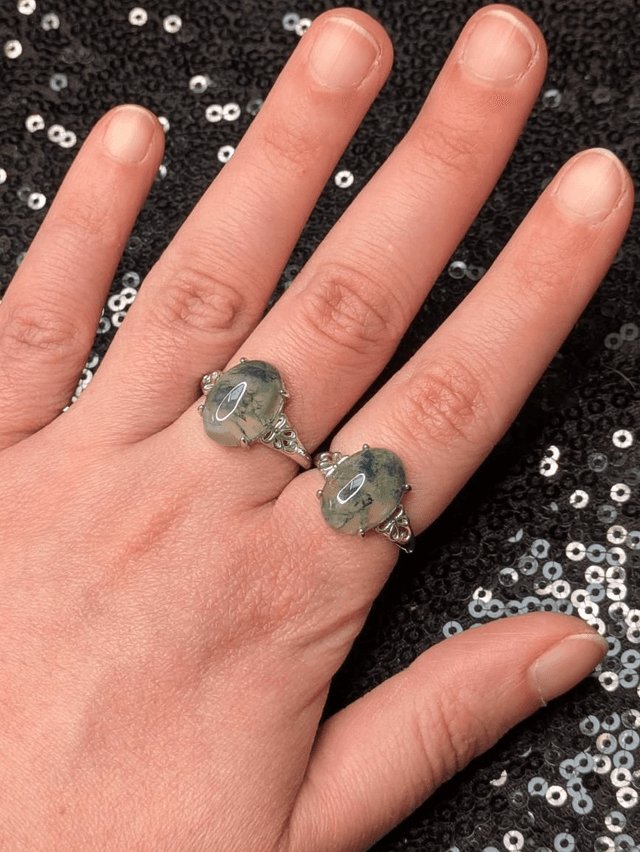 Bague agate mousse 