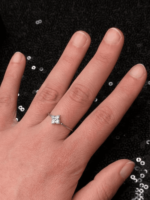 bague zirconium fleur mini
