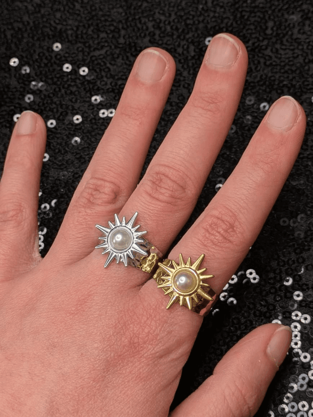 Bague soleil perle