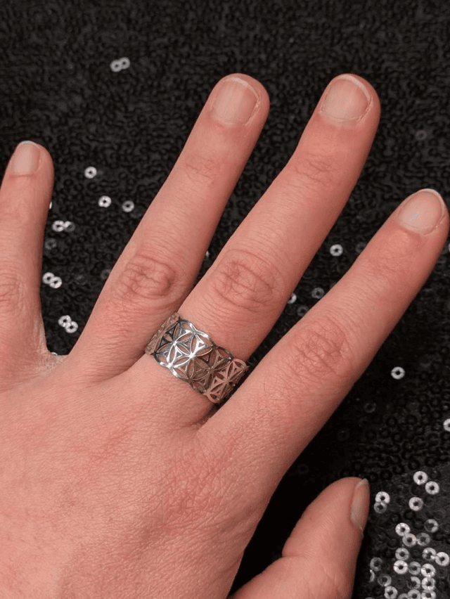 Bague anneau fleur de vie 