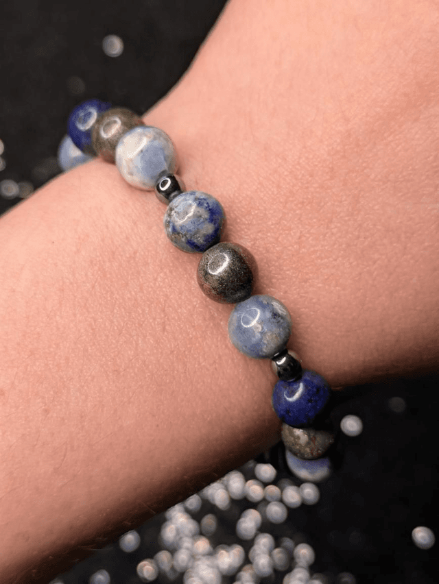 Bracelet composé sodalite - pyrite - lapis lazuli 
