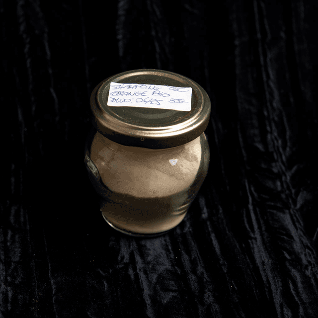 Pot verre shampoing sec orange bio 35g
