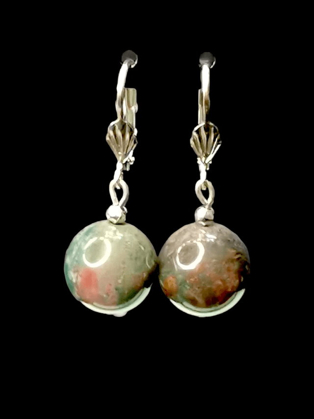 Boucles d&#039;oreilles agate indienne 