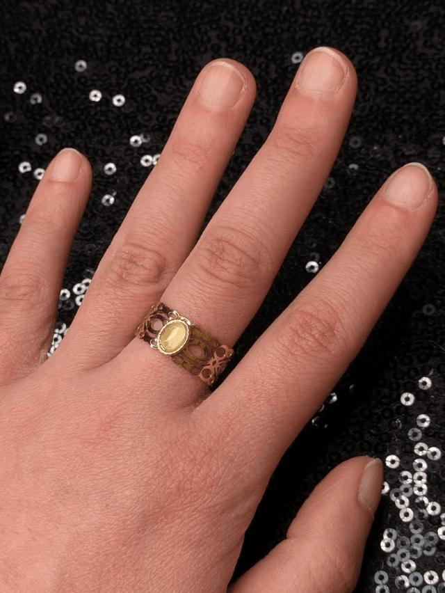 Bague quartz rose dentelles 