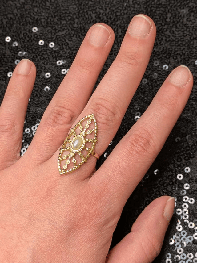Bague aztèque perle