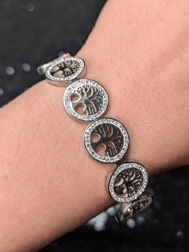 Bracelet jonc arbre de vie zirconium 