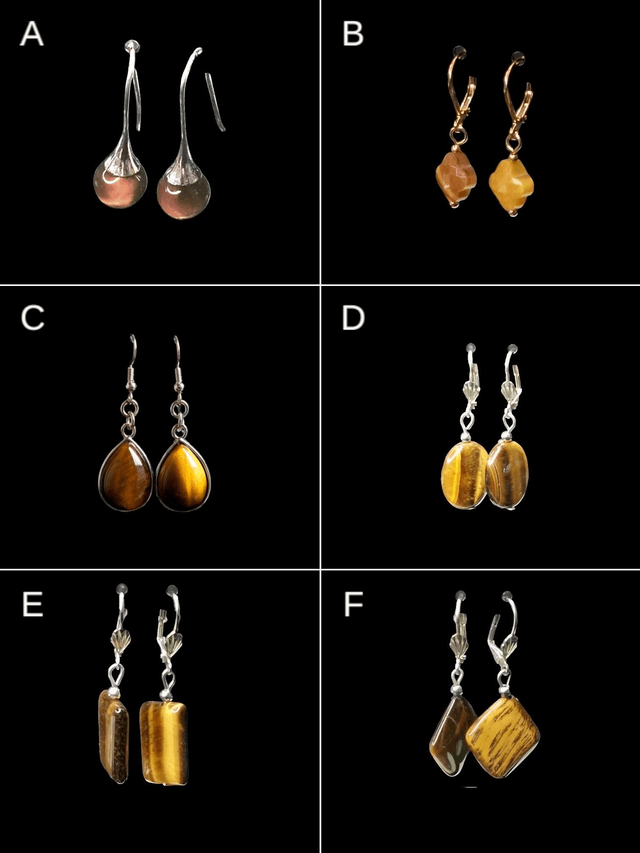 Boucles d&#039;oreilles oeil de tigre 