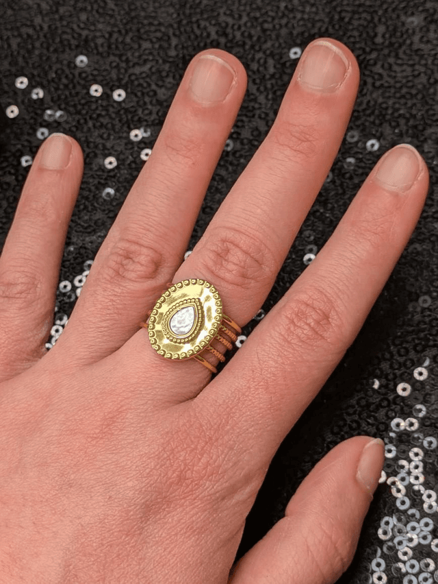 Bague nacre martelé