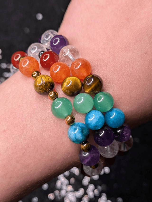Bracelet 7 chakras 8mm apatite 