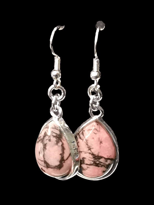 Boucles d&#039;oreilles rhodonite 