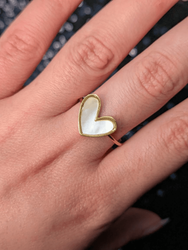 Bague nacre cœur 2