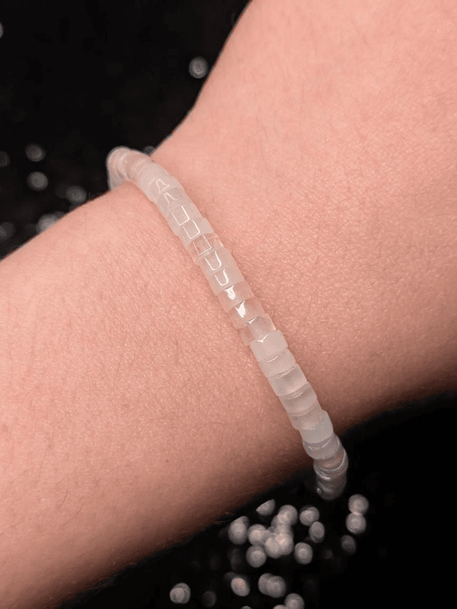 Bracelet quartz rose heishi