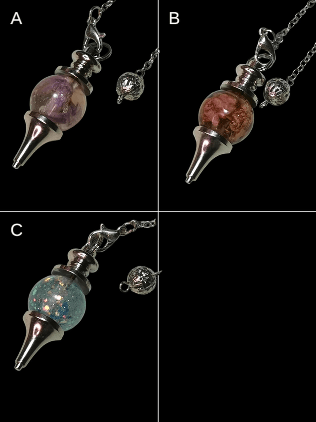 Pendule résine fleurs séchées 