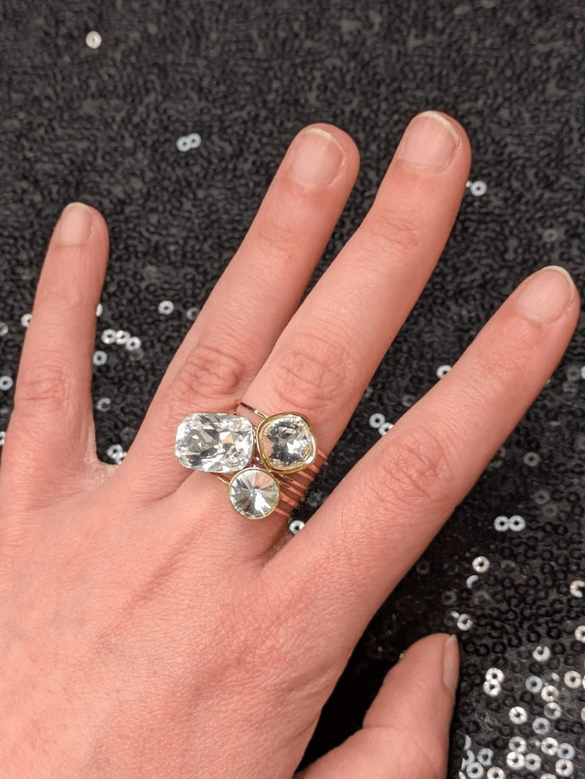 Bague zirconium trilogie