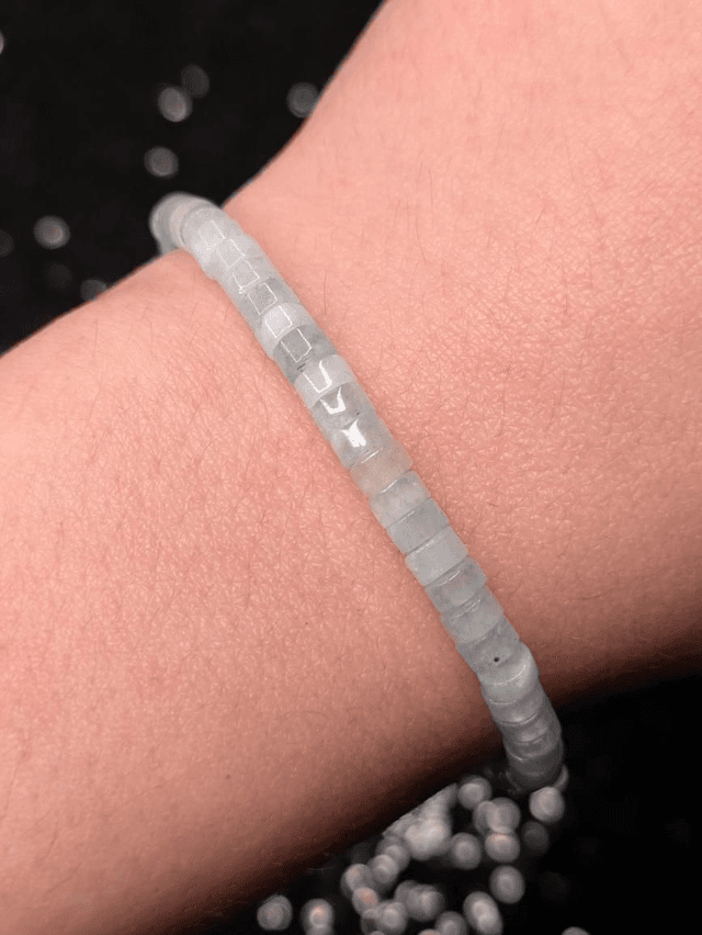 Bracelet aigue marine heishi 