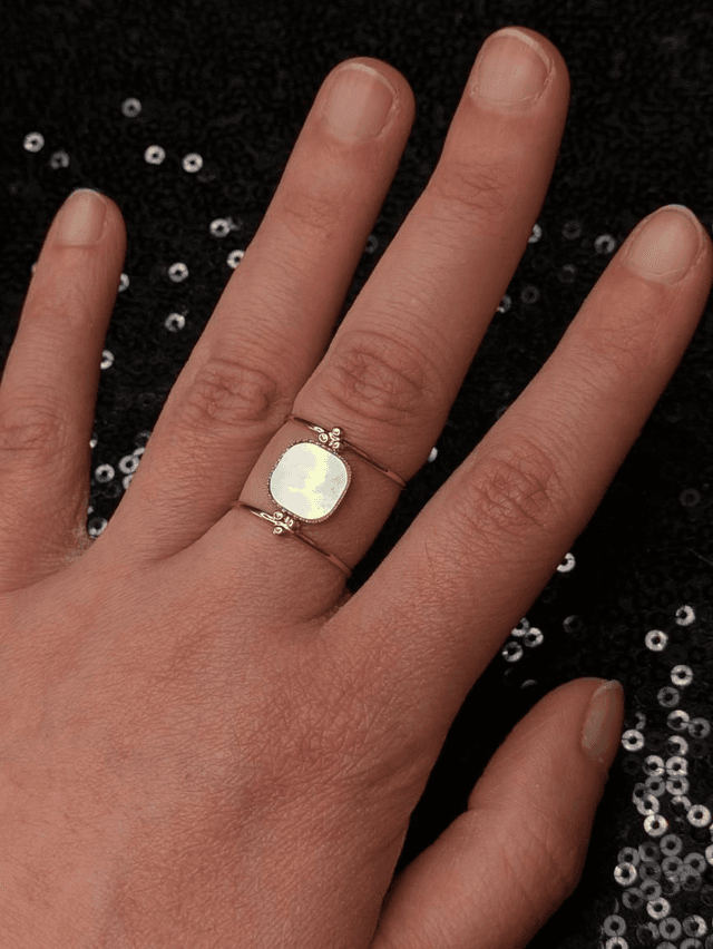 Bague nacre carré 3